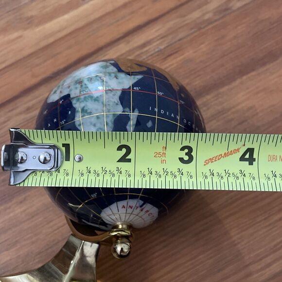 Macheli Blue Lapis Desktop Globe Semi-Precious Gemstones 3 x 6 in - Picture 6 of 13